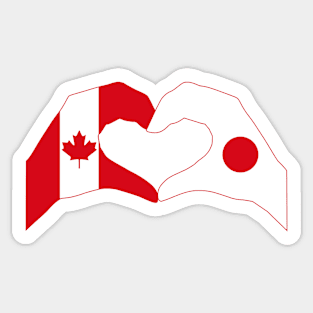 We Heart Canada & Japan Patriot Flag Series Sticker